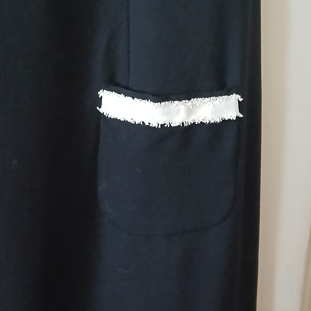 Talbots Shift Dress Women 20W Black White Fringe Trim Ponte Career Mod Retro NWT - Picture 6 of 14